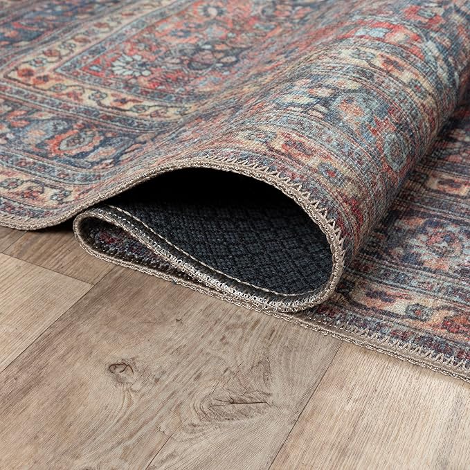 Bloom Rugs Washable Non-Slip 10x14 Rug - Multicolor Traditional Medallion Area Rug for Living Room, Bedroom, Dining Room, and Kitchen - Exact Size: 10' x 14'