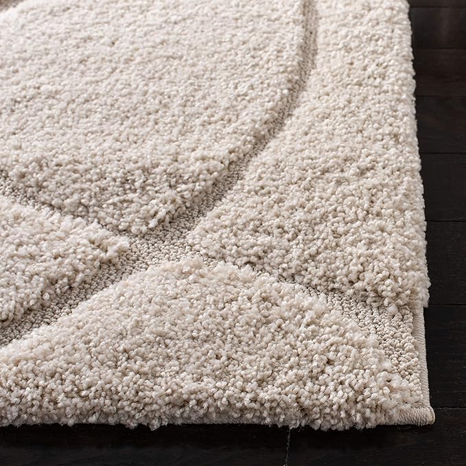 SAFAVIEH Area Rug 8x10 - Florida Shag Collection - Large - Creme & Creme, Non-Shedding & Easy Cleaning, Plush Thick Pile, Ideal for Living Room, Bedroom, Dining Space (SG471-1111)