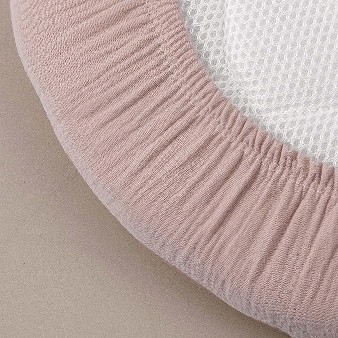 Muslin Bassinet Fitted Sheets, 2 Pack for Baby Boy and Girl, Soft Breathable Stretchy Baby Pad/Mattress Sheet Set, Universal Fit for Hourglass Oval and Rectangle Bassinet Mattress (Gentle Colors)