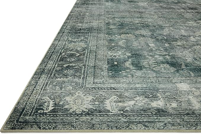 Loloi Magnolia Home by Joanna Gaines Banks Collection BAN-03 Blue/Lagoon 5'-0" x 7'-6", .13" Pile Height, Machine Washable, Area Rug