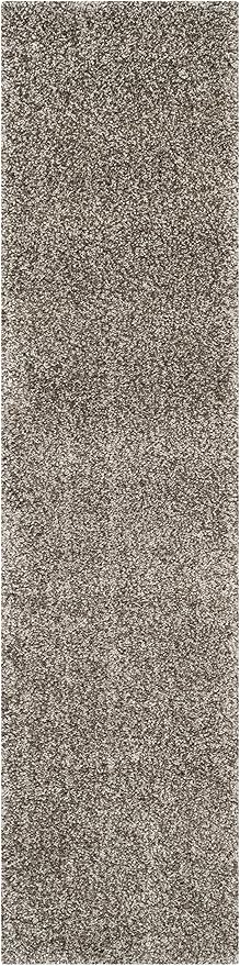 SAFAVIEH Milan Shag Collection Runner Rug - 2' x 12', Grey, Solid Design, Non-Shedding & Easy Care, 2-inch Thick Ideal for High Traffic Areas in Living Room, Bedroom (SG180-8080)