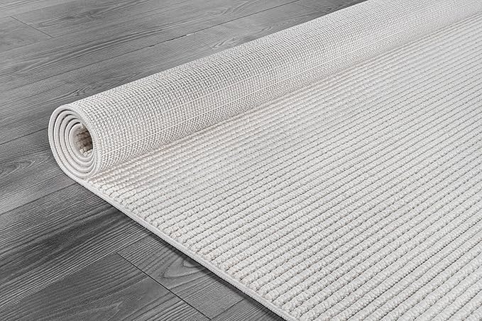Beverly Rug Micro Loop Area Rug White 8x10 Modern Luxury Soft Trellis Geometric Durable Indoor Area Rugs for Living Dining Room Office Stain Resistant Non Shedding Casual Indoor Carpet White 8 x 10