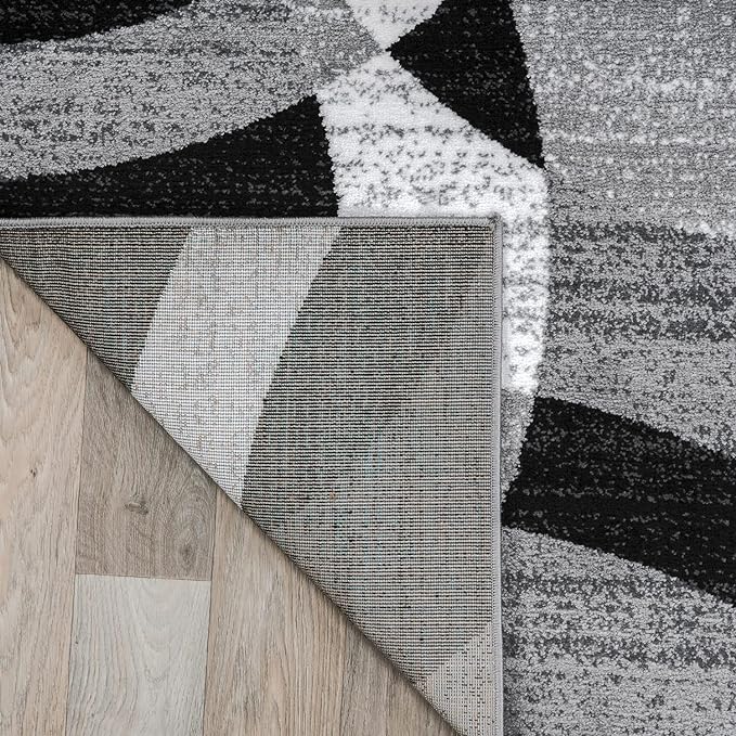 Rugshop Contemporary Abstract Circles Perfect for high Traffic Areas of Your Living Room,Bedroom,Home Office,Kitchen Runner Rug 2' x 7' Gray