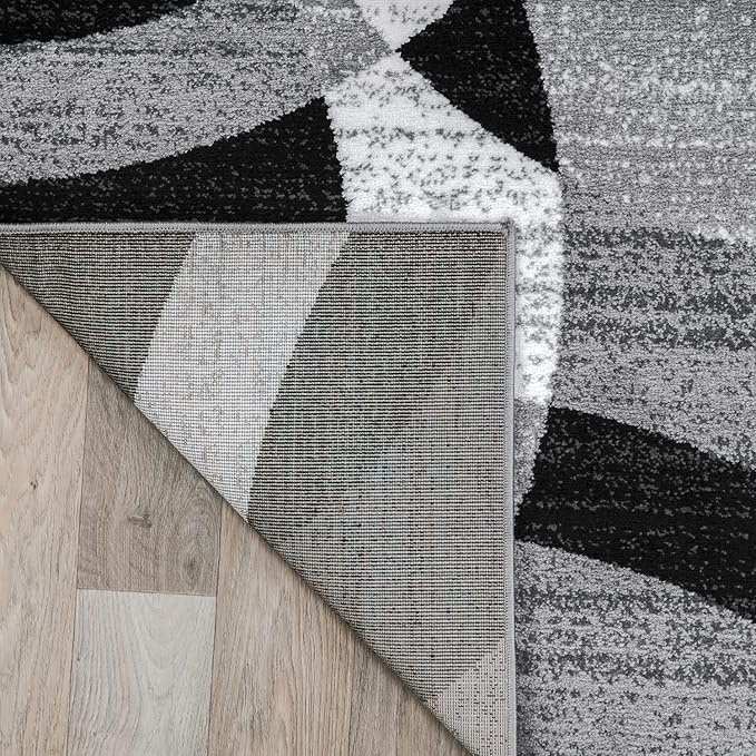Rugshop Contemporary Abstract Circles Perfect for high Traffic Areas of Your Living Room,Bedroom,Home Office,Kitchen Area Rug 2'7" x 4' Gray