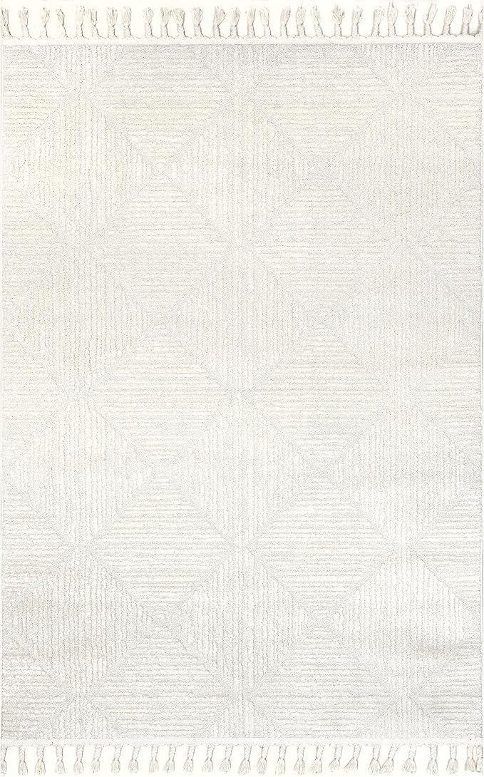 nuLOOM Kerry Cream, 12' x 15', Geometric, Soft and Cozy, High Traffic, Stain Resistant, Easy Clean, Durable Area Rug for Bedroom, Living Room, Dining Space, Den, Foyer, Entryway