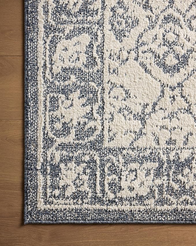 Loloi Magnolia Home by Joanna Gaines Gigi Collection GIG-02 Ivory/Blue 2'-7" x 4' Accent Rug