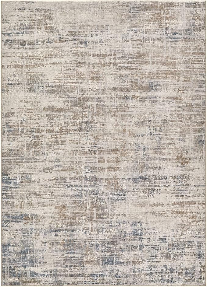 Area Rug for Living Room: 9x12 Washable Neutral Abstract Modern Soft Rugs Non Slip Indoor Floor Stain Resistant Large Carpet for Bedroom Dining Room Office Nursery - Brown