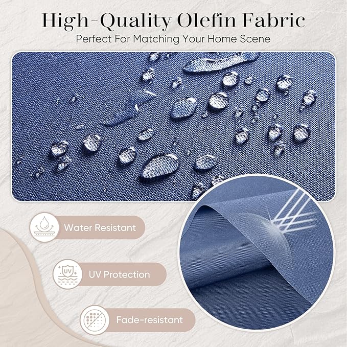 Outdoor Chair Cushions- 22 X 25 Inch High Density Sponge Patio Cushions Deep Seat Patio Furniture Cushions for Chair Sofa Couch-Blue/2 Piece