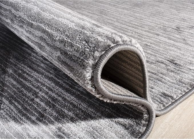 SAFAVIEH Vision Collection Area Rug - 4' Round, Grey, Modern Ombre Design, Non-Shedding & Easy to Clean, Ideal for Living Room, Bedroom, Dining Space (VSN606D)