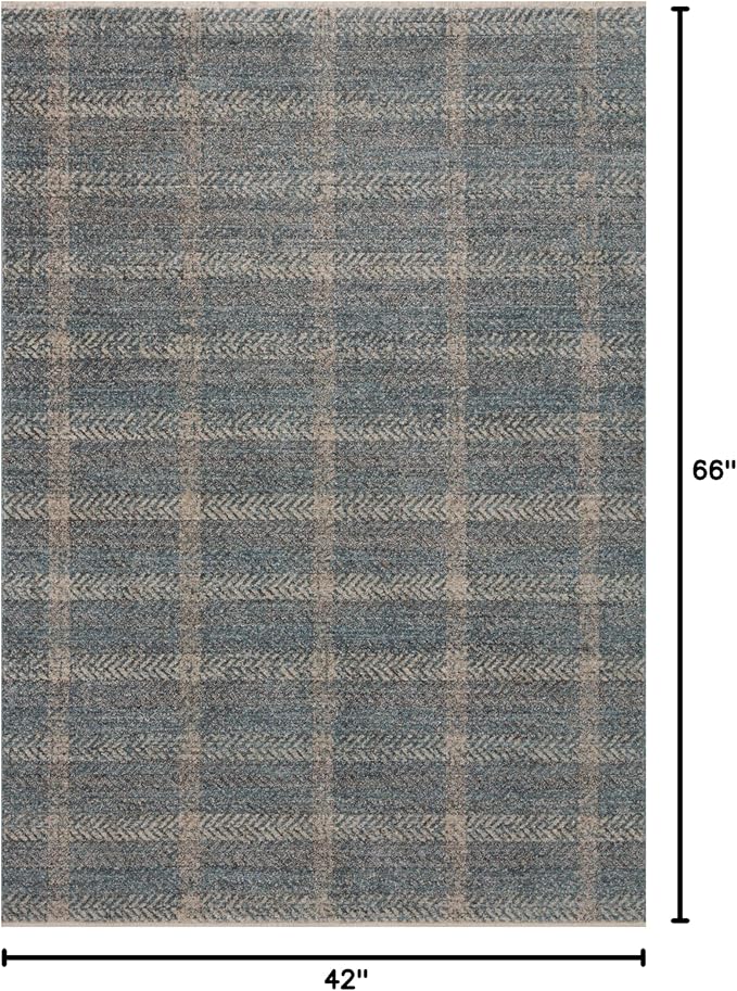 Loloi Angela Rose Ember Collection EMB-03 Blue/Beige 3'-6" x 5'-6" Accent Rug