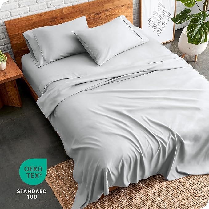 Bare Home Split King Sheet Set - 1800 Ultra-Soft Microfiber Split King Bed Sheets - Double Brushed - Deep Pockets - Easy Fit - 5 Piece Set - Bed Sheets (Split King, French Grey)