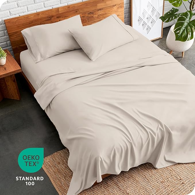 Bare Home King Sheet Set - Luxury 1800 Ultra-Soft Microfiber King Bed Sheets - Double Brushed - Deep Pockets - Easy Fit - 4 Piece Set - Bedding Sheets & Pillowcases (King, Wheat)