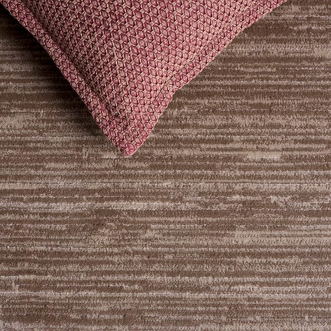 SAFAVIEH Vision Collection Area Rug - 4' Square, Light Brown, Modern Ombre Design, Non-Shedding & Easy to Clean, Ideal for Living Room, Bedroom, Dining Space (VSN606C)