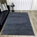GLORY RUGS Area Rugs Striped Soft Faux Rabbit Fur Rug 5x7 Becky Gray Plush Carpet Shag Cozy Fluffy Rug Non Slip Rugs, Machine Washable Shaggy Area Rug Bedroom Living Room and Dining Room.