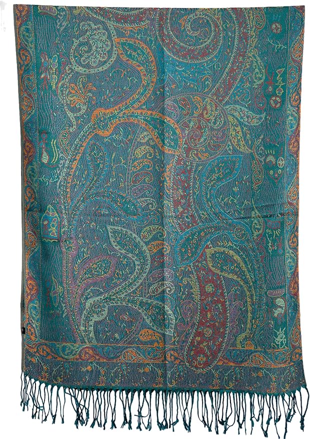 Achillea Big Paisley Pashmina Shawl Wrap for Women – Elegant Scarf for Weddings, Evening Dresses, Festivals & Daily Wear