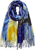 VENVSBEE Reversible Scarf Soft Large Shawl Wrap Blanket Double Sided Art Print Warm Pashmina Stoles Klimt Van Gogh Gifts