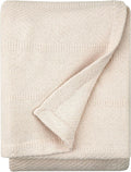 Sticky Toffee Cotton Throw Blanket, 60 x 50 Inch, Ivory Cream Herringbone Weave, Soft Lightweight Woven Blanket for Couch, Boho Farmhouse Style