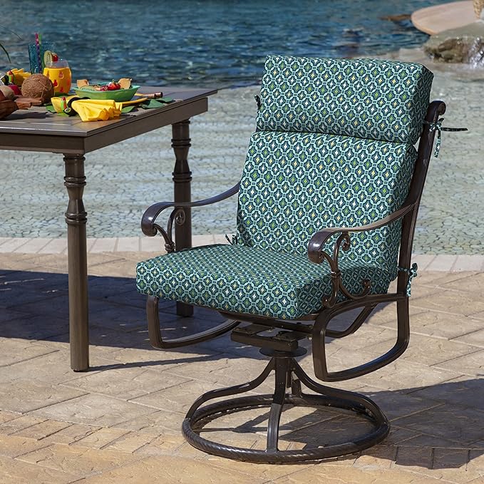 Arden Outdoor Chair Cushion, 21 x 20, Rain-Proof, Fade Resistant 21 x 20, Alana Tile