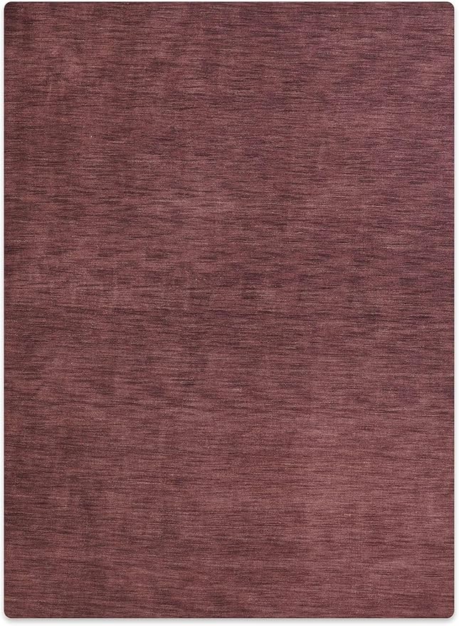 Rugsotic Carpets Hand Knotted Gabbeh Wool 8'x11' Area Rug Solid Purple L00111