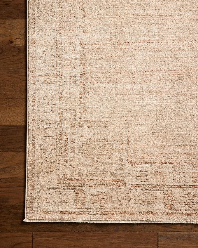 Loloi Chris Loves Julia Palma Collection PLM-02 Spice/Natural 2'-7" x 12'-0" Runner Rug Vintage Style Boho Living Room Bedroom Carpet