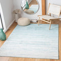 SAFAVIEH Adirondack Collection Area Rug - 4' Square, Aqua & Ivory, Modern Ombre Design, Non Shedding & Easy to Clean, Ideal for Living Room, Bedroom, Office, Dining Space (ADR113J)