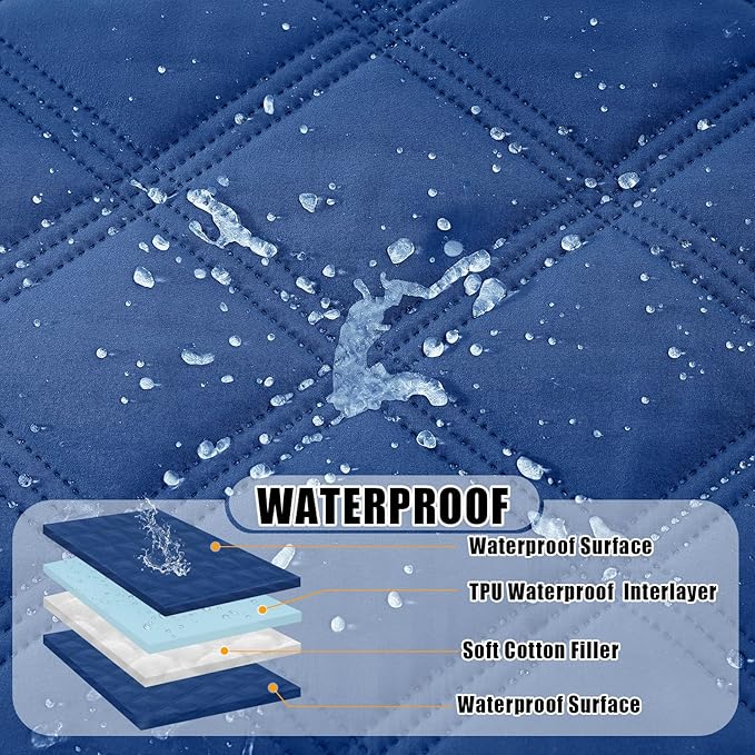 Smiry Waterproof Dog Bed Cover Blanket 30x70, Soft Reversible Pet Blanket, Washable Leakproof Cats Dogs Couch Cover for Sofa, Couch, Furniture, Lattice, Navy/Navy