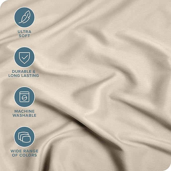 Bare Home 5-Pack Fitted Bottom Ultra-Soft Sheets Queen - Premium 1800 Ultra-Soft Wrinkle Resistant Microfiber - Deep Pocket (Queen, Sand)