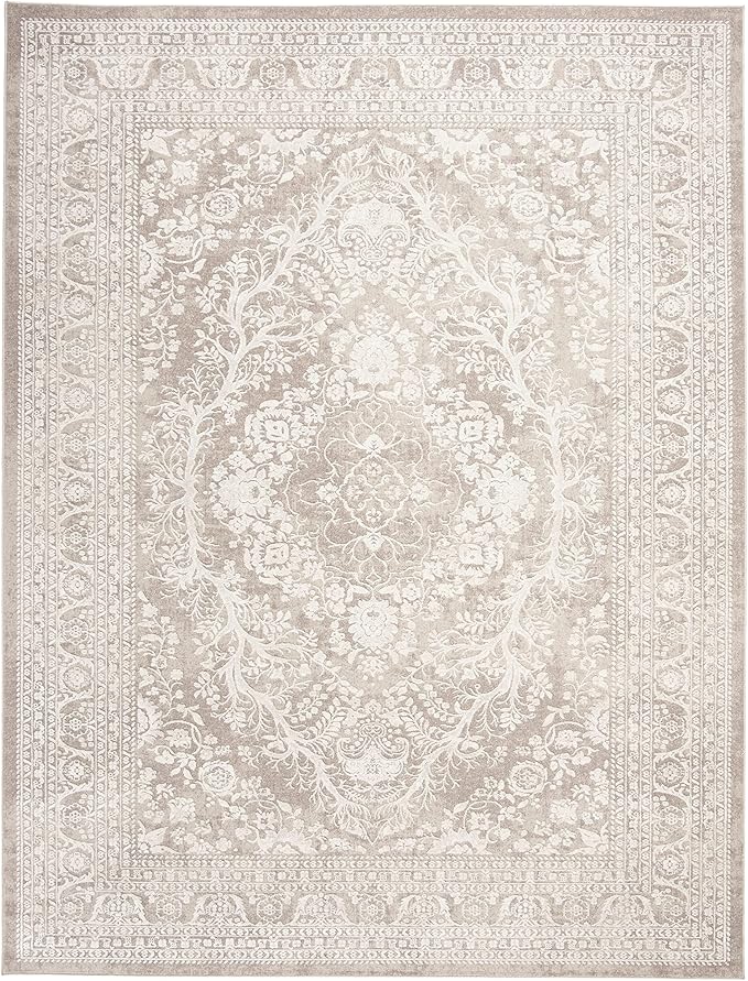 SAFAVIEH Area Rug 10' Square - Reflection Collection - Large - Beige & Cream, Non-Shedding & Easy Cleaning, Ideal for Living Room, Bedroom (RFT668A)