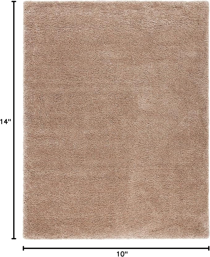 SAFAVIEH Milan Shag Collection Area Rug - 10' x 14', Dark Beige, Solid Design, Non-Shedding & Easy Care, 2-inch Thick Ideal for High Traffic Areas in Living Room, Bedroom (SG180-1414)