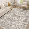Vintage Living Room Area Rug 5x7 - Large Soft Washable Oriental Traditional Distressed Farmhouse Rugs for Bedroom - Indoor Floor Accent Carpet for Home Office House Decor - Distressed Brown