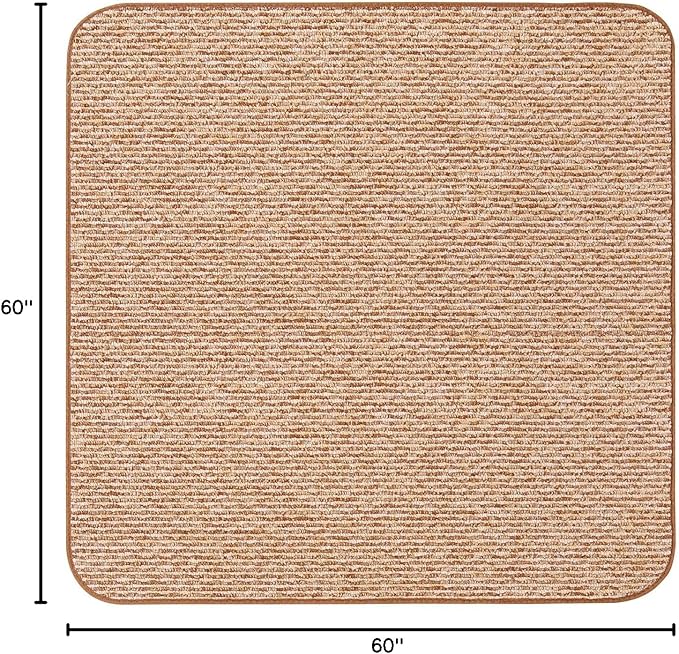 House, Home and More Skid-Resistant Carpet Indoor Area Rug Floor Mat - Praline Brown - 5 Ft X 5 Ft - Non Slip Rubber Backing, Stain Resistant, Dog Friendly, Living Room Bedroom Kitchen Entryway