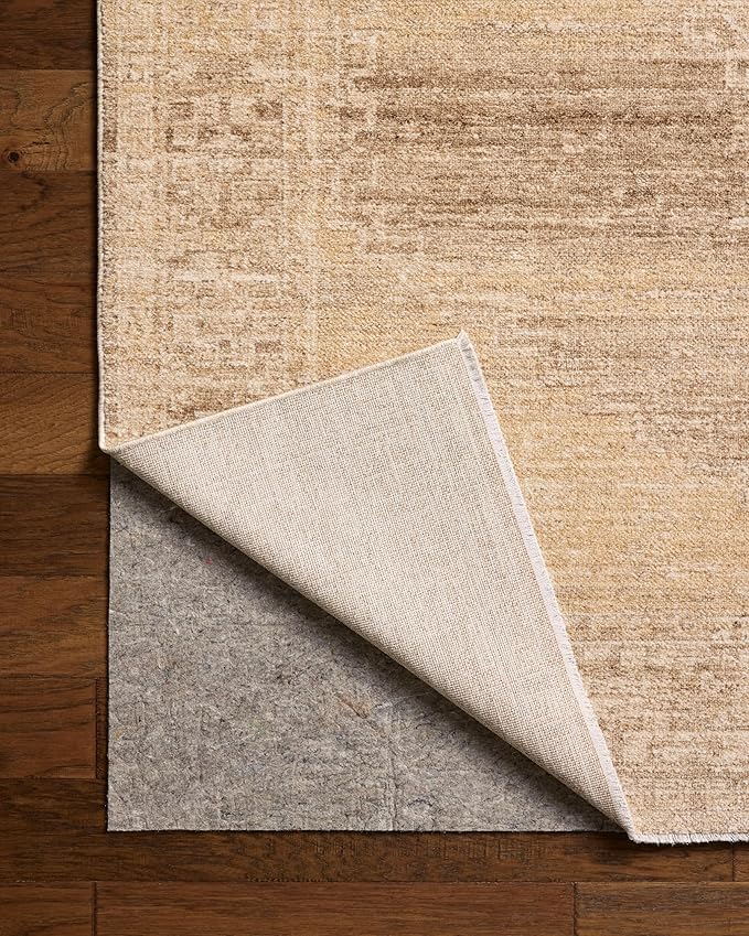 Loloi Chris Loves Julia Palma Collection PLM-07 Wheat/Taupe 11'-6" x 15'-7" Fringe Area Rug Vintage Style Boho Living Room Bedroom Carpet
