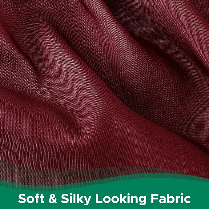 Biscaynebay Wrap Around Bed Skirts for Queen Size Beds 18" Drop, Burgundy Adjustable Elastic Dust Ruffles Easy Fit Wrinkle Resistant Silky Luxurious Fabric Machine Washable
