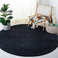SAFAVIEH Vision Collection Area Rug - 3' Round, Black, Modern Ombre Design, Non-Shedding & Easy to Clean, Ideal for Foyer, Entryway, Bedroom, Accent Space (VSN606Z)