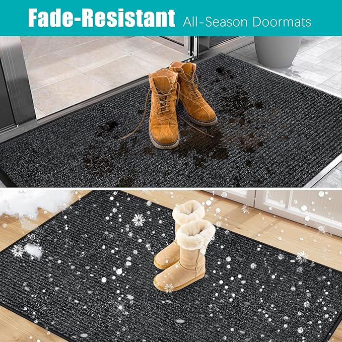 Azadx 3'x10' Indoor Outdoor Door Mat Heavy Duty Front Door Mat Ultra Absorbent Muddy Dirt Resist Welcome Door Mats Non-Slip Backing Entrance Mat for Home Commercial Outdoor Entrance Floor Mat