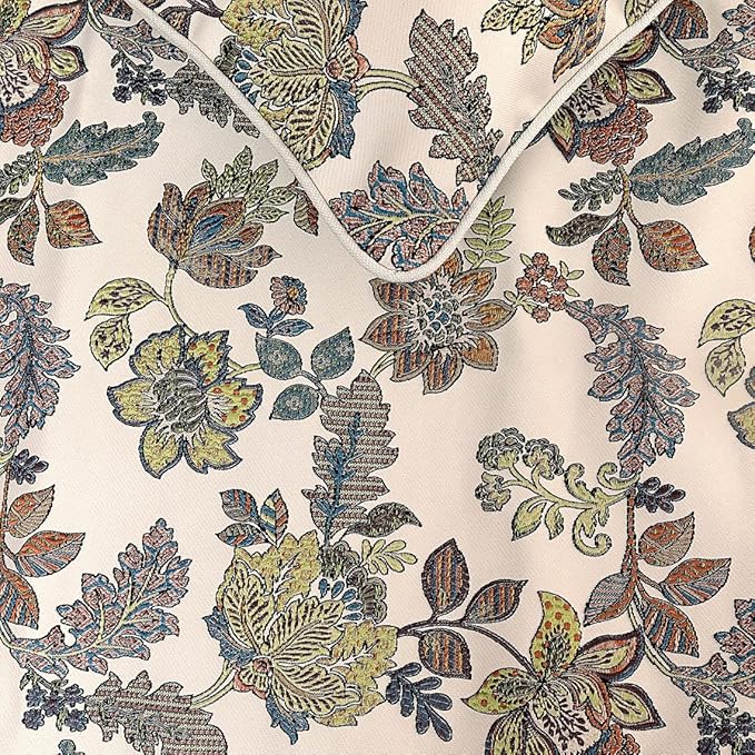 The HomeCentric King Queen Twin Multi Color & Ivory Decorative CA King 86"x18" Bed Runner Without Pillow Cover, Floral Bed Scarf on Jacquard Fabric - Seasons Blossoms
