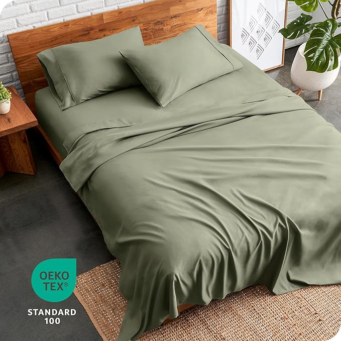 Bare Home King Sheet Set - Luxury 1800 Ultra-Soft Microfiber King Bed Sheets - Double Brushed - Deep Pockets - Easy Fit - 4 Piece Set - Bedding Sheets & Pillowcases (King, Sage)