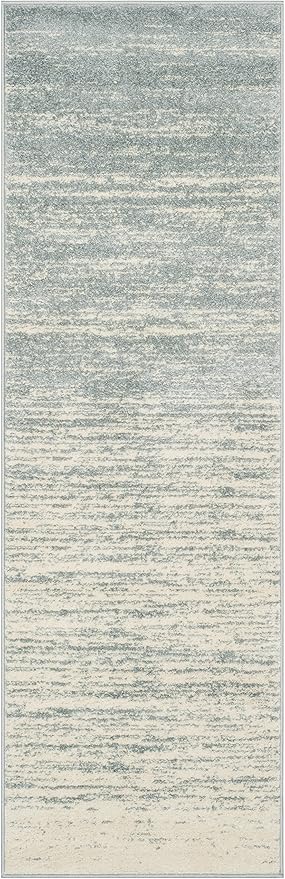 SAFAVIEH Adirondack Collection Runner Rug - 2'6" x 14', Slate & Cream, Modern Ombre Design, Non Shedding & Easy to Clean, Ideal for Hallway, Foyer, Kitchen, Entryway, Bedroom (ADR113T)