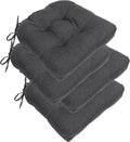 RACE LEAF 4 Pack Patio Chair Cushions 19x19 Inch, Thickened Waterproof Cushions with Stain Resistant Cover and Non-Slip Ties for Patio Furniture (Gray)