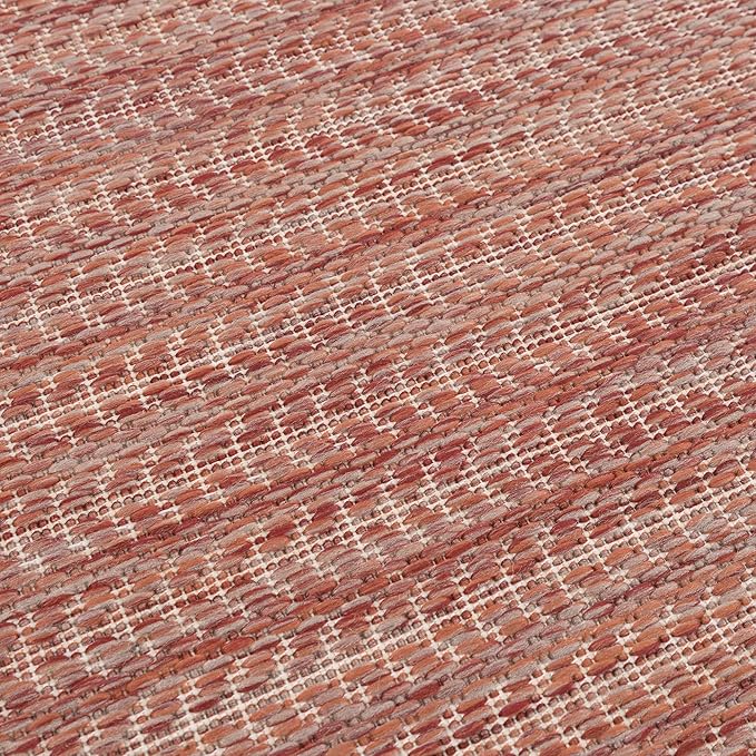 Adiva Rugs Outdoor Indoor Area Rug, Weather Resistant, Easy to Clean, Stain Resistant Floor Mat for Dining Room, Backyard, Deck, Patio (Copper Weiss, 10' x 14')