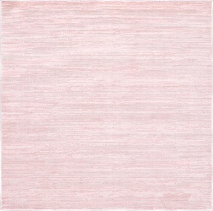 SAFAVIEH Vision Collection Area Rug - 6'7" Square, Pink, Modern Ombre Design, Non-Shedding & Easy to Clean, Ideal for Living Room, Bedroom, Dining Space (VSN606U)