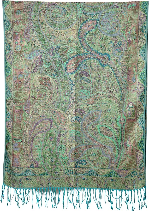 Achillea Big Paisley Pashmina Shawl Wrap for Women – Elegant Scarf for Weddings, Evening Dresses, Festivals & Daily Wear