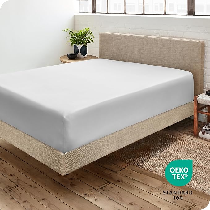 Bare Home Fitted Bottom Sheet Short Queen Size - Premium 1800 Microfiber - Ultra-Soft Hotel Luxury - Deep Pocket - Durable and Long Lasting - Fitted Sheet (Short Queen, Cloud Grey)