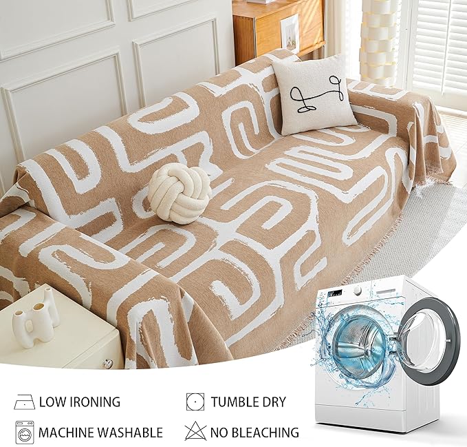 MEETSKY Boho Couch Cover Sofa Cover Washable,Chenille Sofa Covers for 2 Cushion Couch Sofa, Sofa Slipcover Loveseat Pet Couch Covers for Sectional Sofa,71" X118"