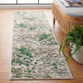SAFAVIEH Monaco Collection Runner Rug - 2'2" x 8', Green & Blue, Abstract Watercolor Design, Non-Shedding & Easy Care, Ideal for High Traffic Areas in Living Room, Bedroom, Dining (MNC225Y-28)