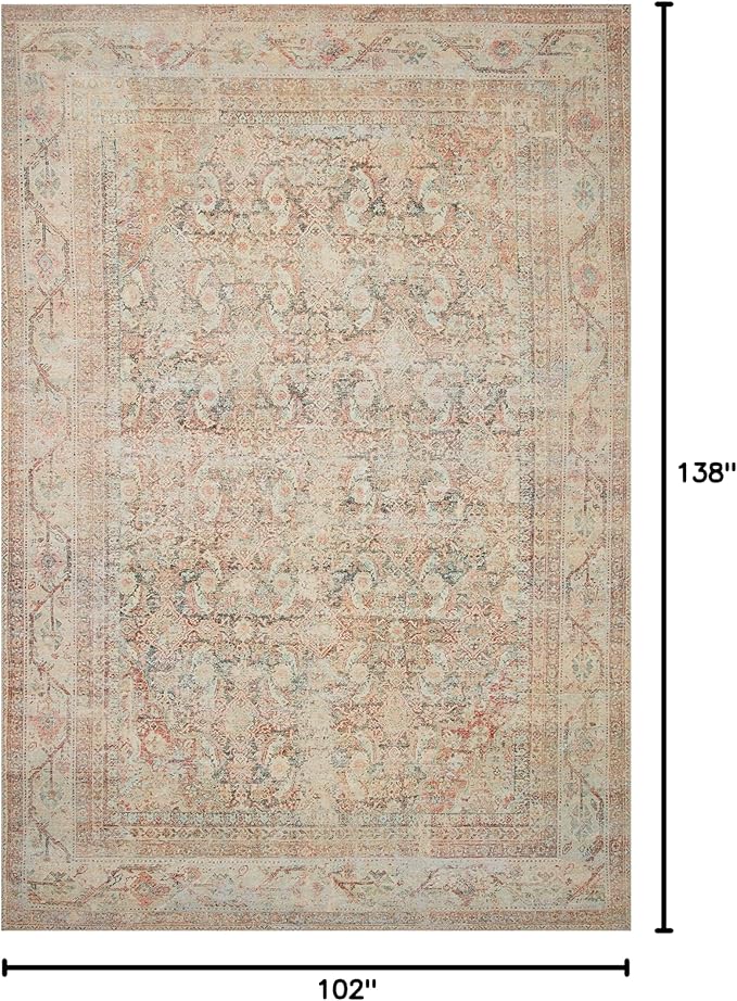 Loloi Adrian Collection ADR-01 Natural/Apricot 8'-6" x 11'-6", .19" Thick Area Rug