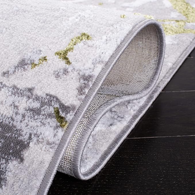SAFAVIEH Area Rug 8x10 - Amelia Collection - Large - Grey & Green, Modern Design, Non-Shedding & Easy Cleaning, Ideal for Living Room, Bedroom, Office, Dining Space (ALA293J)