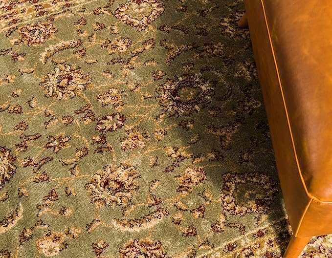 Unique Loom Voyage Collection Traditional Oriental Classic Intricate Design Area Rug (7' 0 x 10' 0 Rectangular, Green/Ivory)