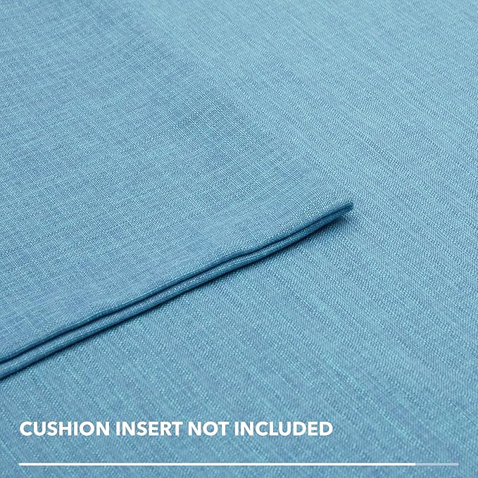 Deconovo Pillow Covers Faux Linen Pillow Shams Soft Cushion Covers Pillowcases for Patio 18x18 Inch Lake Blue Set of 4 Case Only No Insert