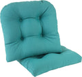 Klear Vu Gripper Overstuffed Universal Non-Slip Dining Chair Cushions for Kitchen Decor or Office Use, U-Shaped Skid-Proof Seat Pad, 17x17 Inches, 2 Count (Pack of 1), Solid Teal